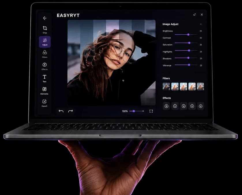 EasyRyt app displayed on a premium laptop